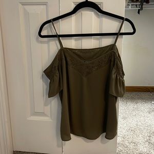 Green express off the shoulder top